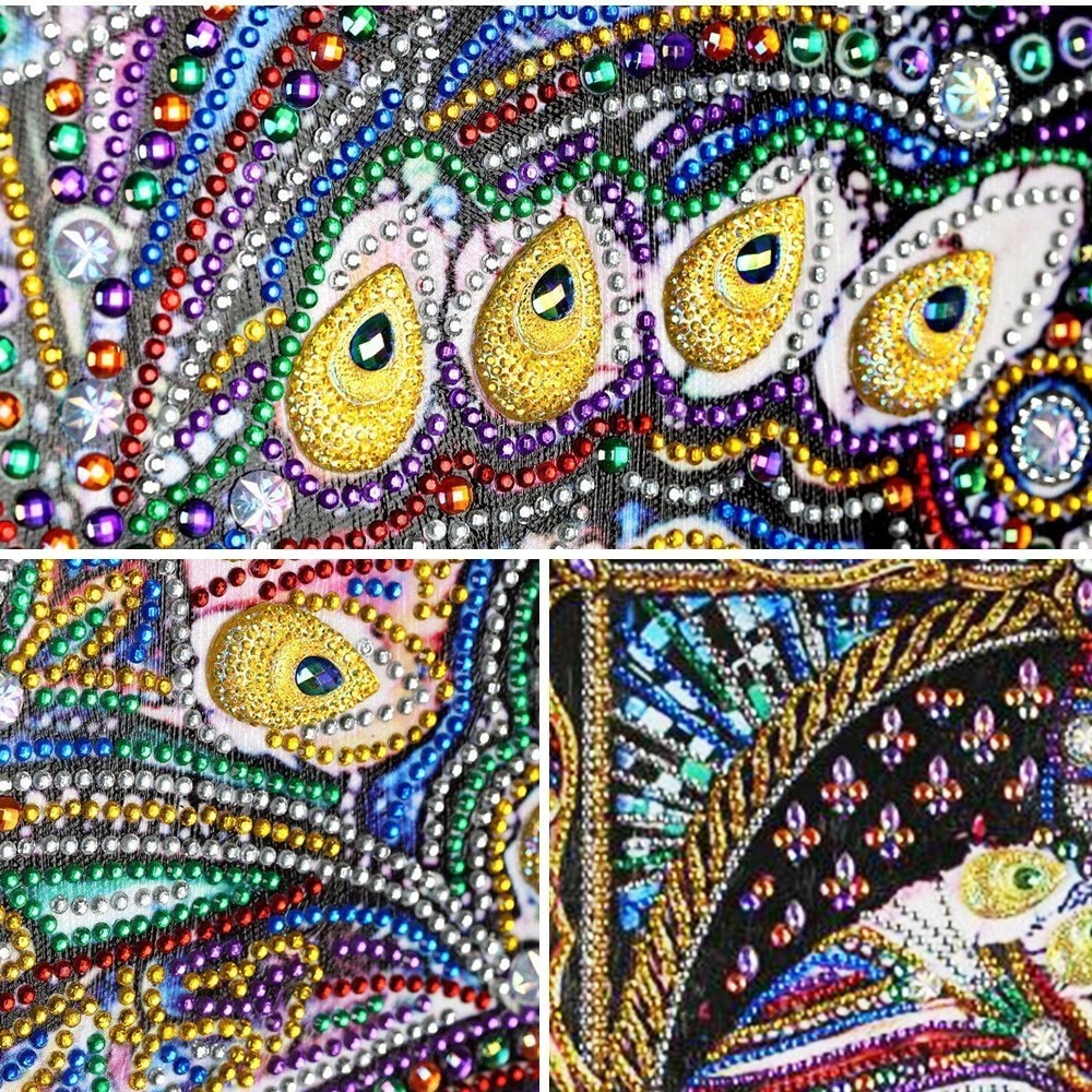 Huacan specielt formet diamantmaleri kat dyr diy diamantbroderi boligindretning delvis rund borediamond mosaik 40 x 50cm