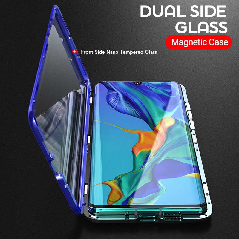 Luxury 2nd Magnetic Flip Cases for Huawei Honor 8X Front Back Double Sided Tempered Glass 360 Shockproof Phone Cover Honor8X 8 X