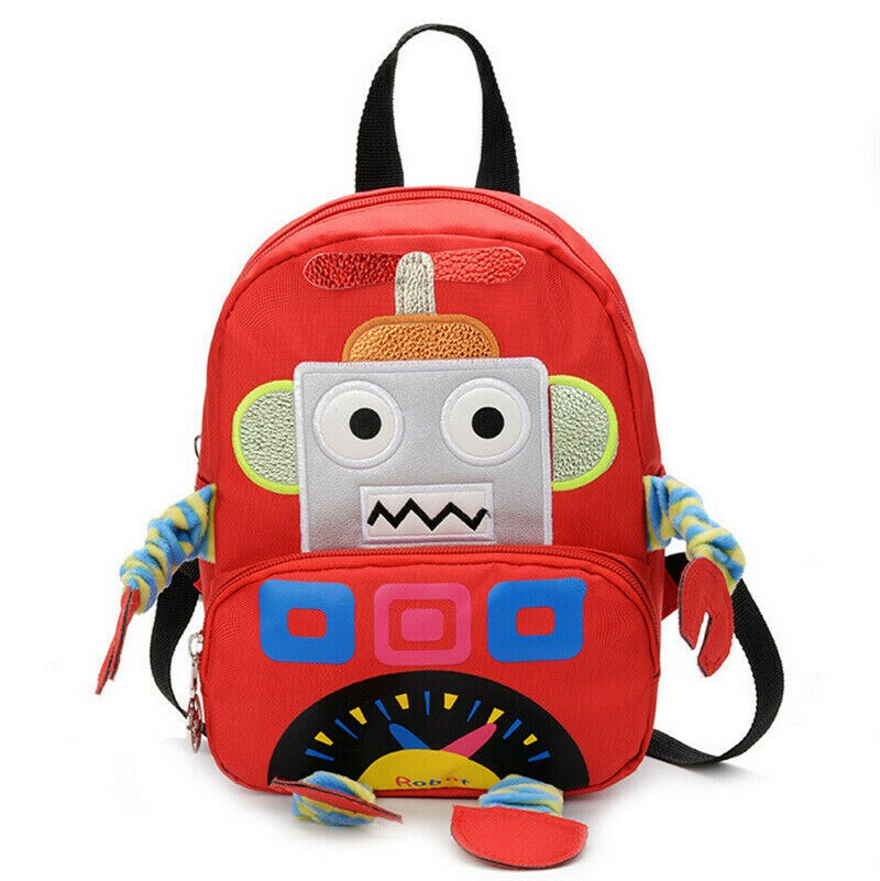 Peuter Kids Jongens Meisjes Leuke 3D Cartoon Robot Rugzak Schooltas Schoudertas Kinderen Rugzak Kinderen: Rood