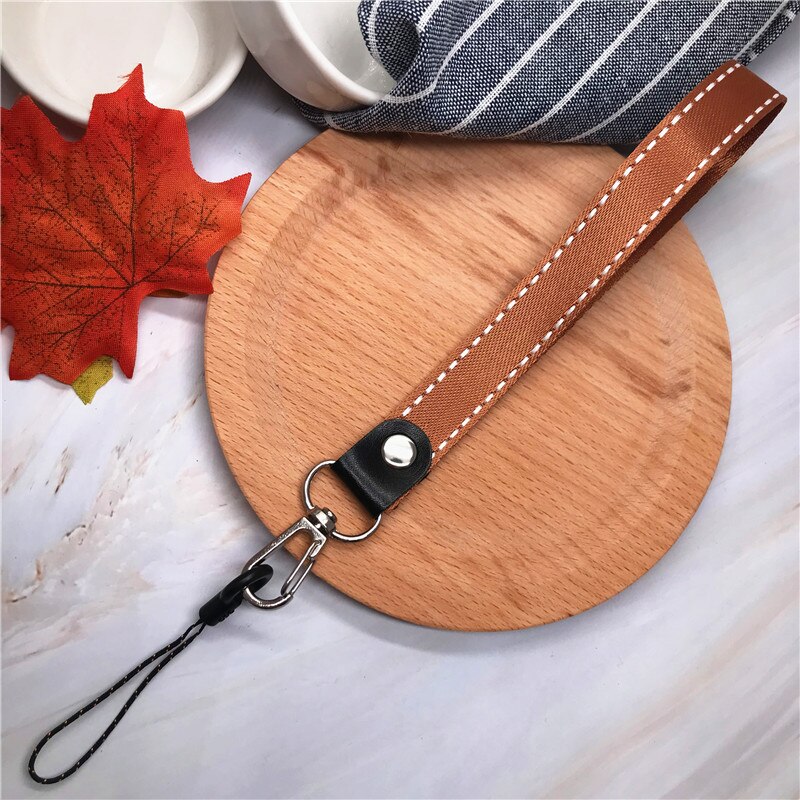 NEUE Einfache Lanyard Armband für id karte Halter mit schwarz Lanyards Für Telefon USB-Sticks Schlüssel keycord keychain: brown