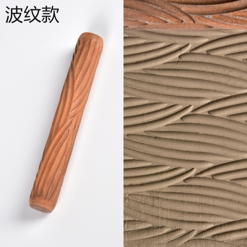 Rodillo de barro con textura de madera, herramientas de cerámica, talla de alfarería, patrón en relieve, varilla en relieve, rollo de barro, 5 uds.: C