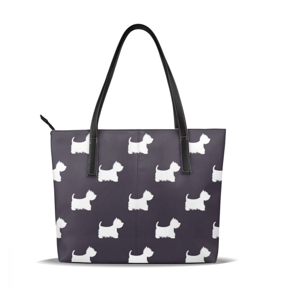 Westie sac à main Westie sacs à poignée supérieure tendance rue sac fourre-tout en cuir femme surdimensionné femmes sacs à main: Westie