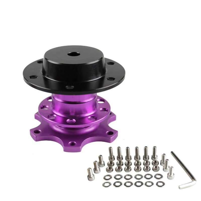 Universal Steering Wheel Quick Release Hub Boss Kit Wheel Hub Adapter For 6 hole Steering Wheel Hub: Purple