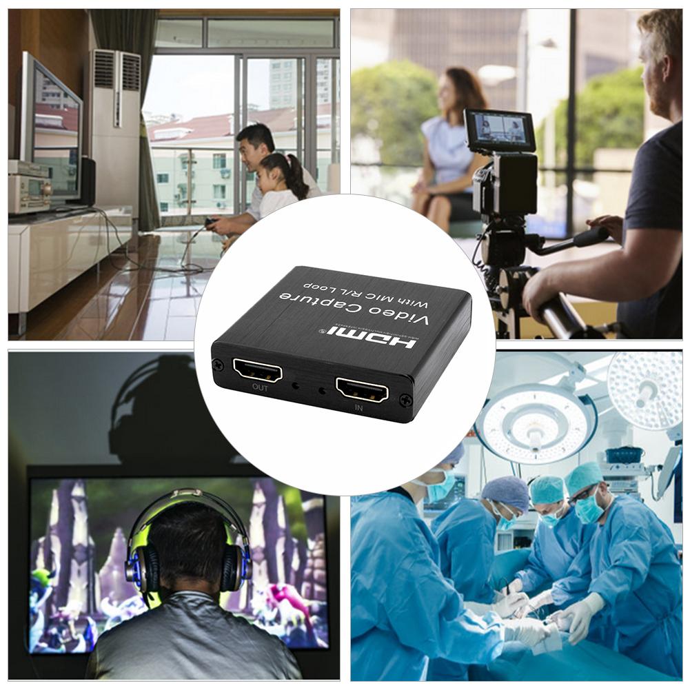 USB2.0 Capture Card HDMI Video Game Converter with Loop Out HDMI to USB Capture Device