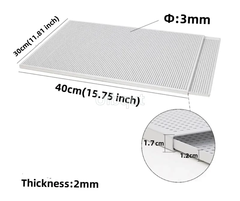 Bladerdeeg Bakplaat Mille Feuille Rechthoekige Gebakjes Bakvorm Geperforeerde Bakvorm Ovenschaal Brood Met Gat: Grey