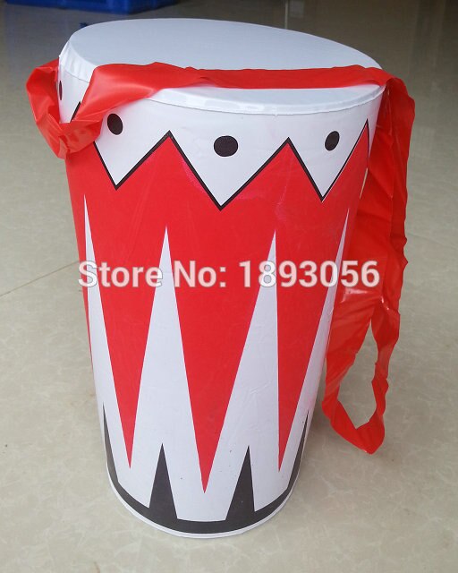 Inflable de juguete Tambor de juguete de Simulación instrumento tambor tambor de La Cintura Decoración Fuentes Del Partido de Evento Prop Cheerleading Fan Horns