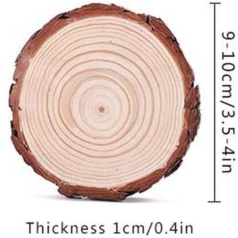 Natural Wood Slices Craft Wood Kit Unfinished Predrilled with Hole Wooden Circles for Arts Christmas Ornaments DIY Crafts