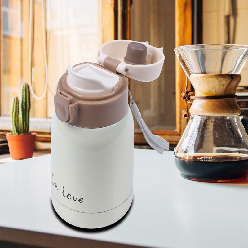 Mini stor mave termokande i rustfrit stål (beige )200ml