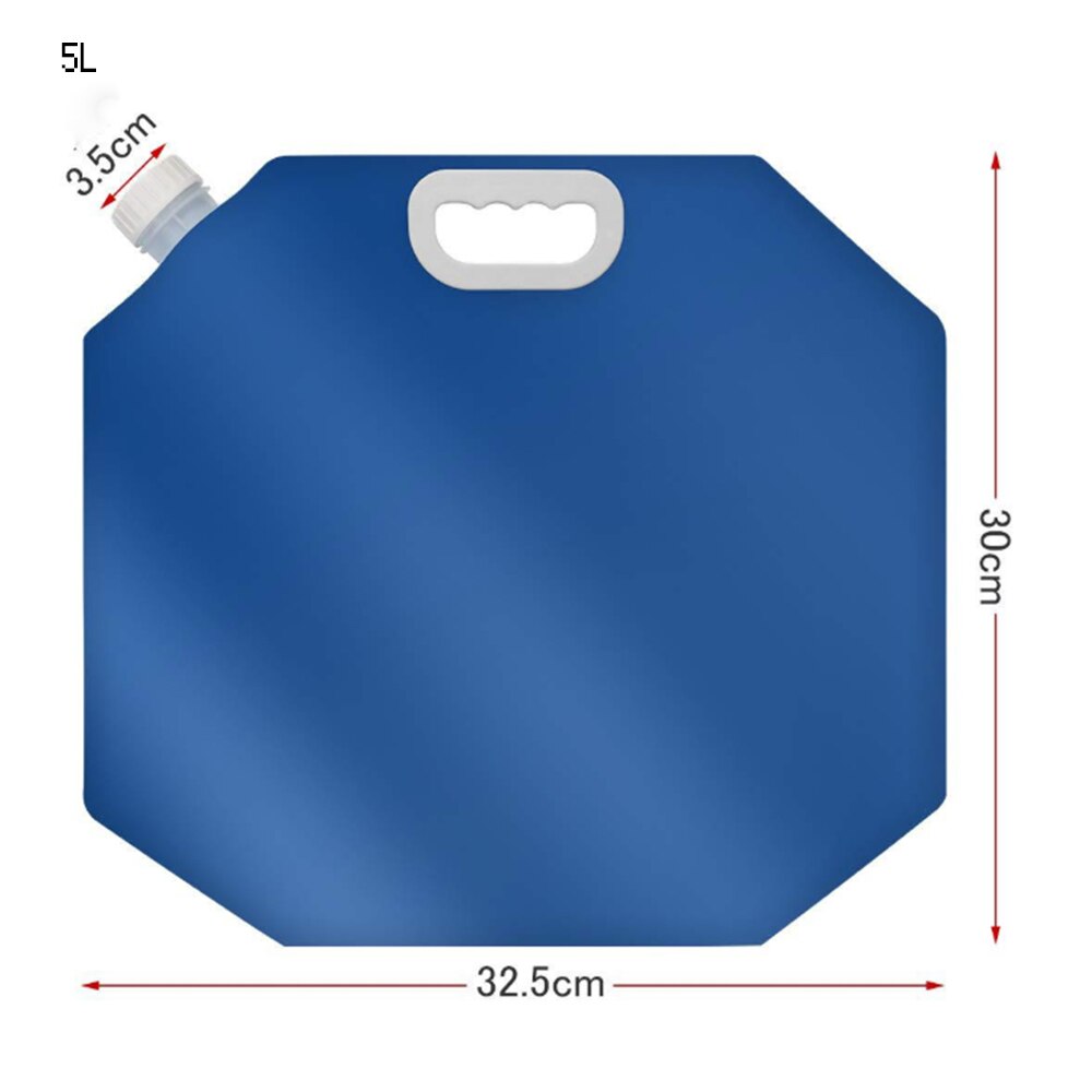 5L/10L Portable Water Storage Lifting Bag Hiking Outdoor Camping Picnic Survival Barbecue Folding Water Bag White And Blue