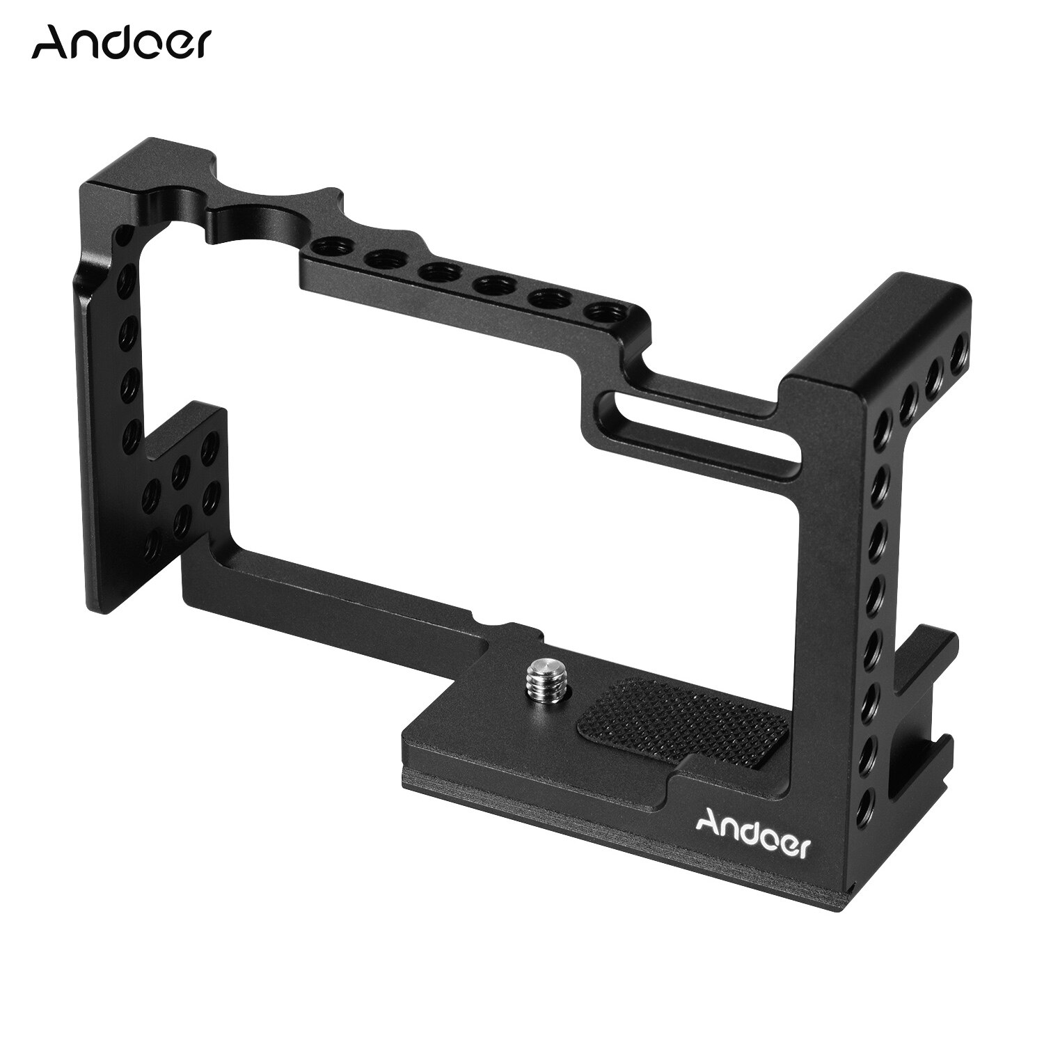 Andoer Camera Cage Protective Vlog Cage with Cold Shoe for Microphone Fill Light Magic Arm for Canon M6 Mark II ILDC Camera