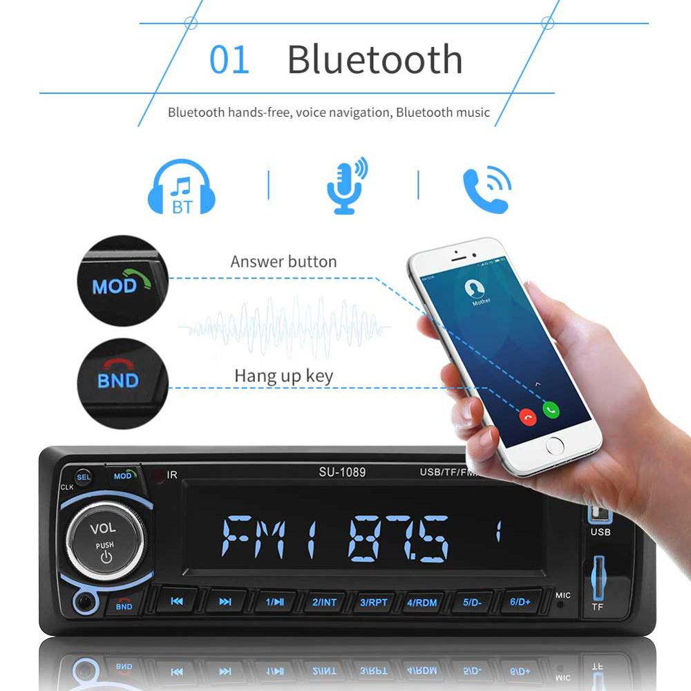 SWM Tape Recorder Car Audio Cassette Player Handsfree Bluetooth MP3 Player AUX USB FM SD Car Radio LCD Display Stereo Audio 1089