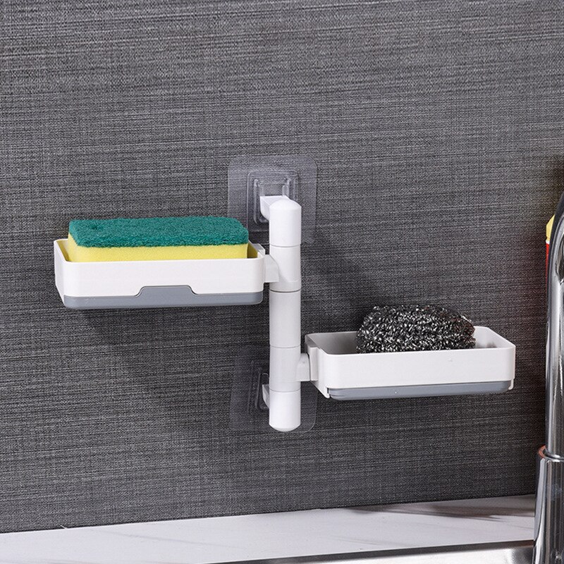 Zeepbakje Voor Badkamer Douche Zeephouder Wall Mounted Keuken Plank Organizer Producten Moderne Inrichting Zonder Boren