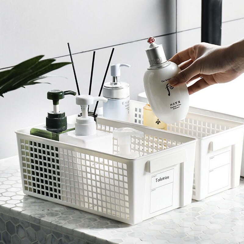 1Pcs Household Desktop Storage Box Bedroom Plastic Snack Storage Basket Kitchen Vegetable Storage Basket Bathroom Storage Box