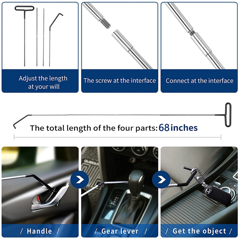 19Pcs Auto Lockout Kit Entry Auto Lange Grabber Air Wedge Pump Auto Trim Removal Tool Essentiële Emergency Lockout set