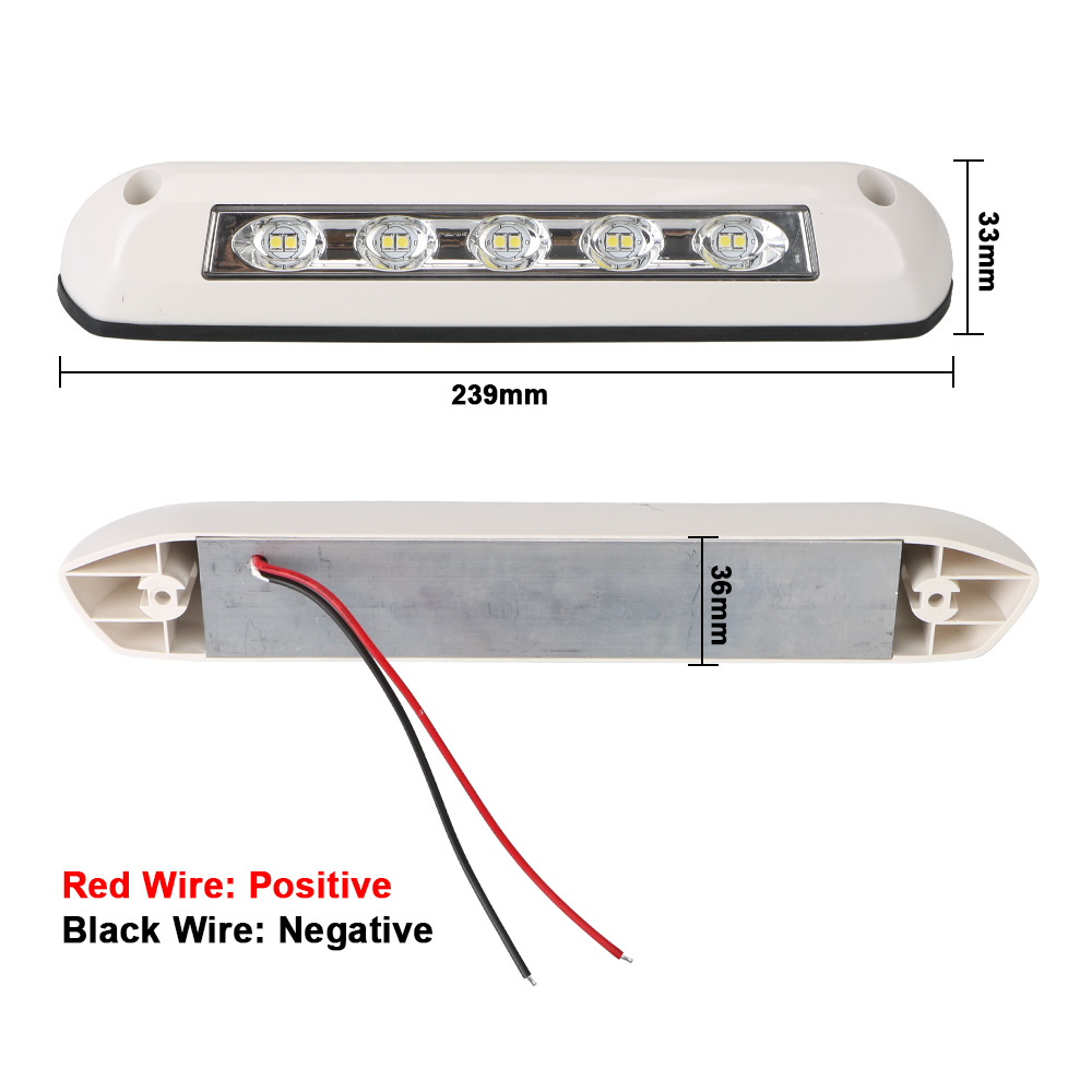 Waterproof RV Van Trailer Exterior Lamp Caravan Interior Wall Lamps 12V/24V Light Bar LED Awning Porch Light Caravan Accessories