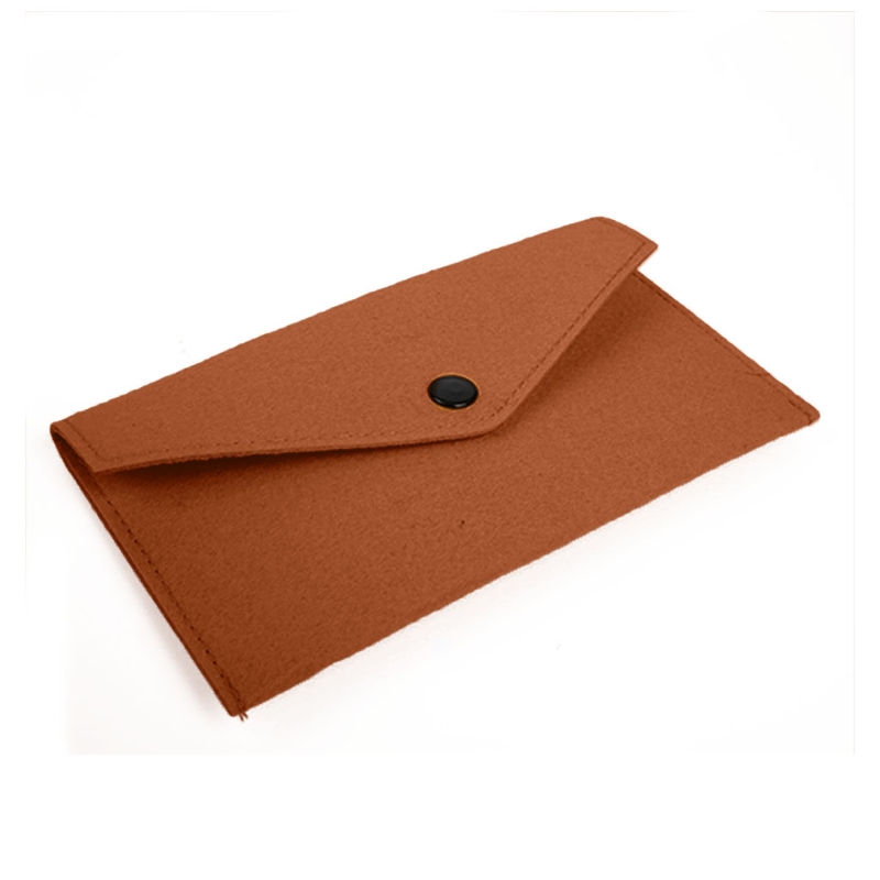 Felt Coin Purse Wallet Bag Change for Key Card Holder Credit Card Holde: Chocolate