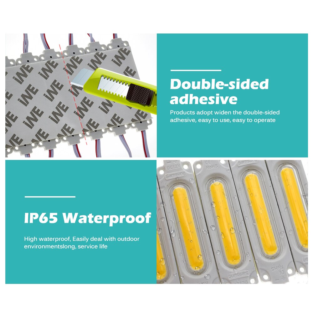 Led modul  dc12v 2w vandtætte led moduler til udendørs reklame baggrundsbelysning modul rgb hvid blå rød grøn 20 stk/parti