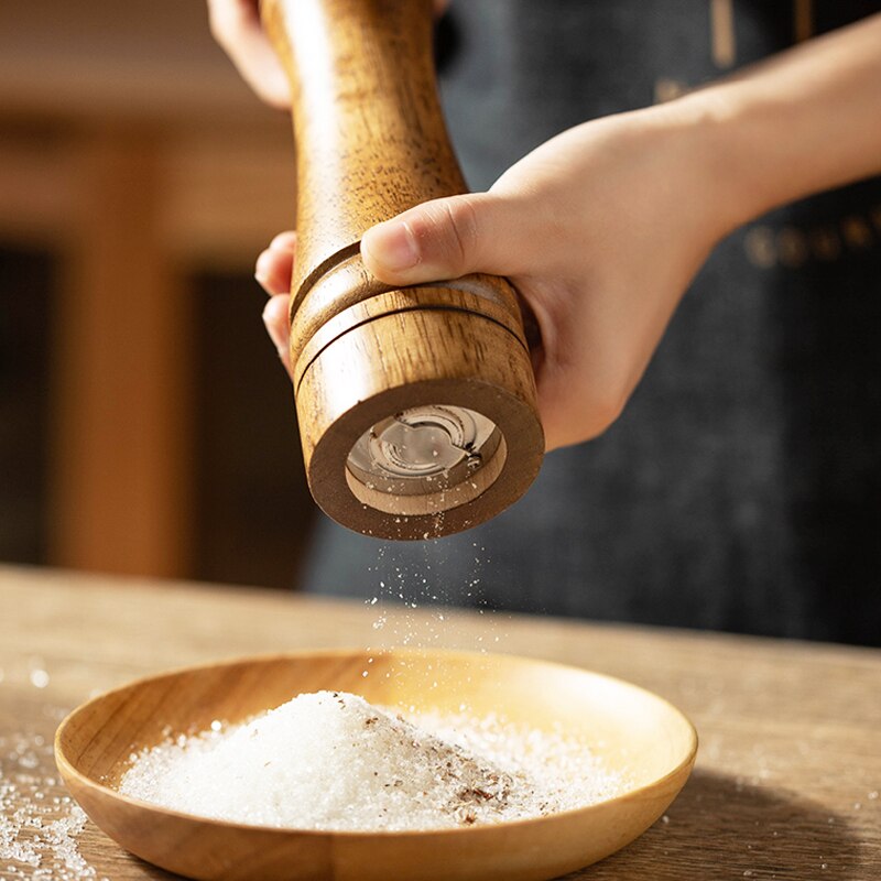 Konco Hout Pepermolen, Zout En Peper Molen Met Sterke Verstelbare Keramische Molen Hand Shaker