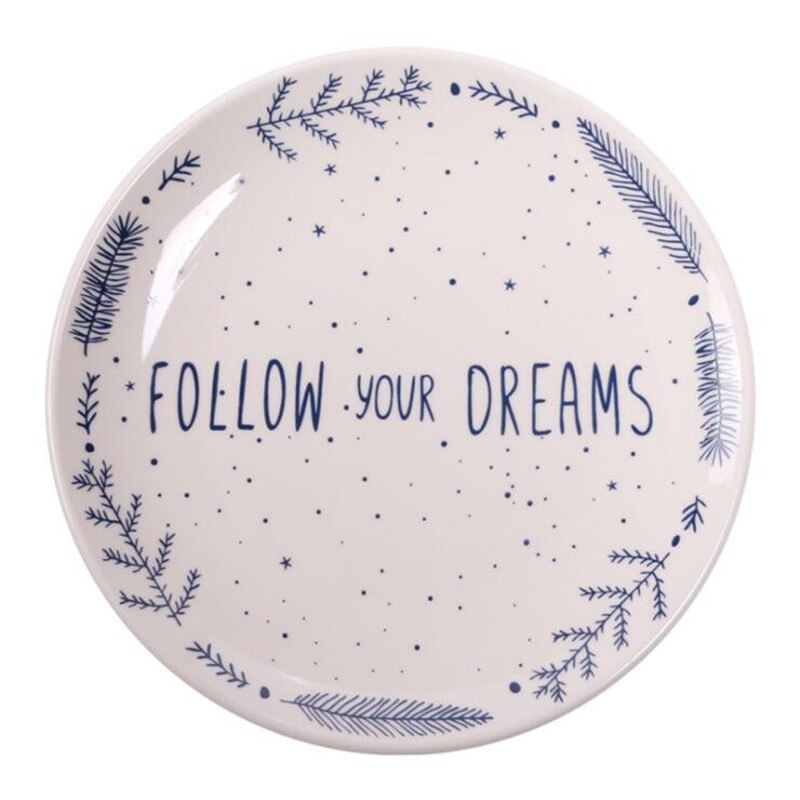 8 Inch Euro Ceramic Plate Porcelain Beef Dishes Dessert Dish Fruit Plate Cake Tray Food Dinnerware 1pc: C