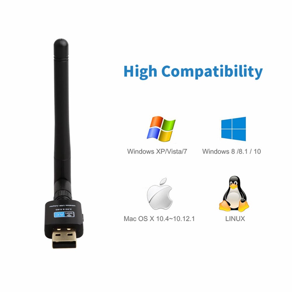 Terow 600Mbps Usb Wifi Adapter Dual Band 5.8Ghz + 2.4Ghz Usb Wifi Ontvanger Draadloze Netwerkkaart Usb wifi Met Hoge Snelheid Antenne