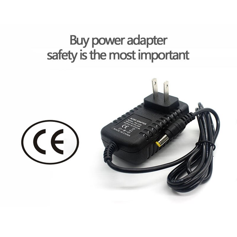 Ac/Dc 12V 2A 24W Voeding Adapter Transformator Voor 5050 3528 Led Strip Licht Us Plug