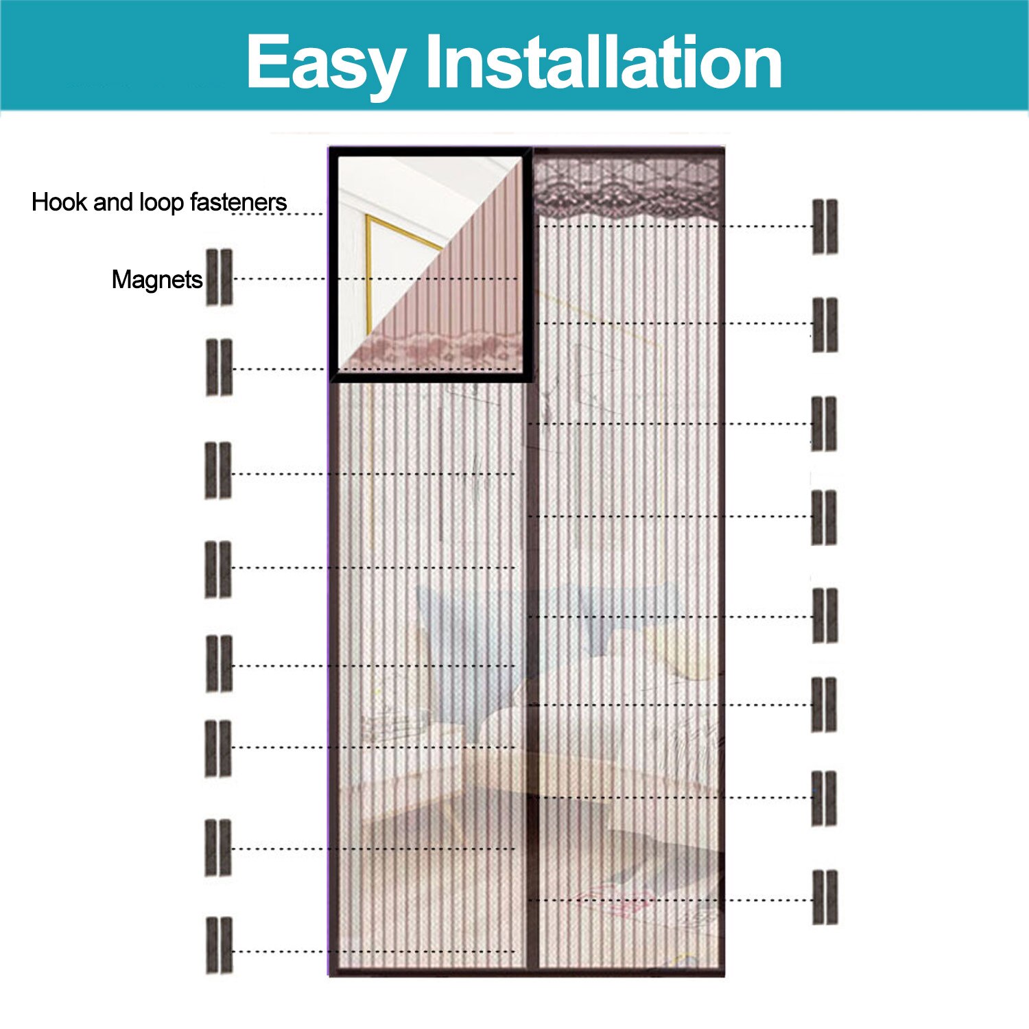 Summer Anti Mosquito Insect Fly Bug Curtains Window Net Screen Curtain Magnetic Mesh Netting Window Screen Kitchen Home