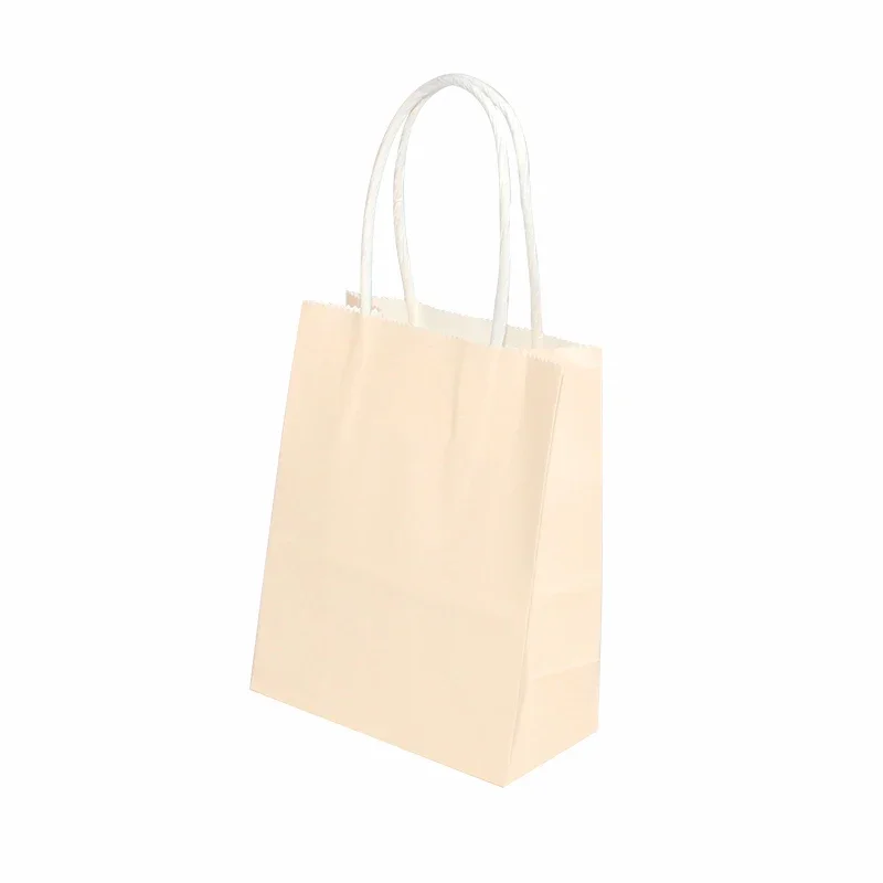 6/12pcs Mini Small Kraft Paper Bag with Handles Festival Bag Candy Shopping Bags