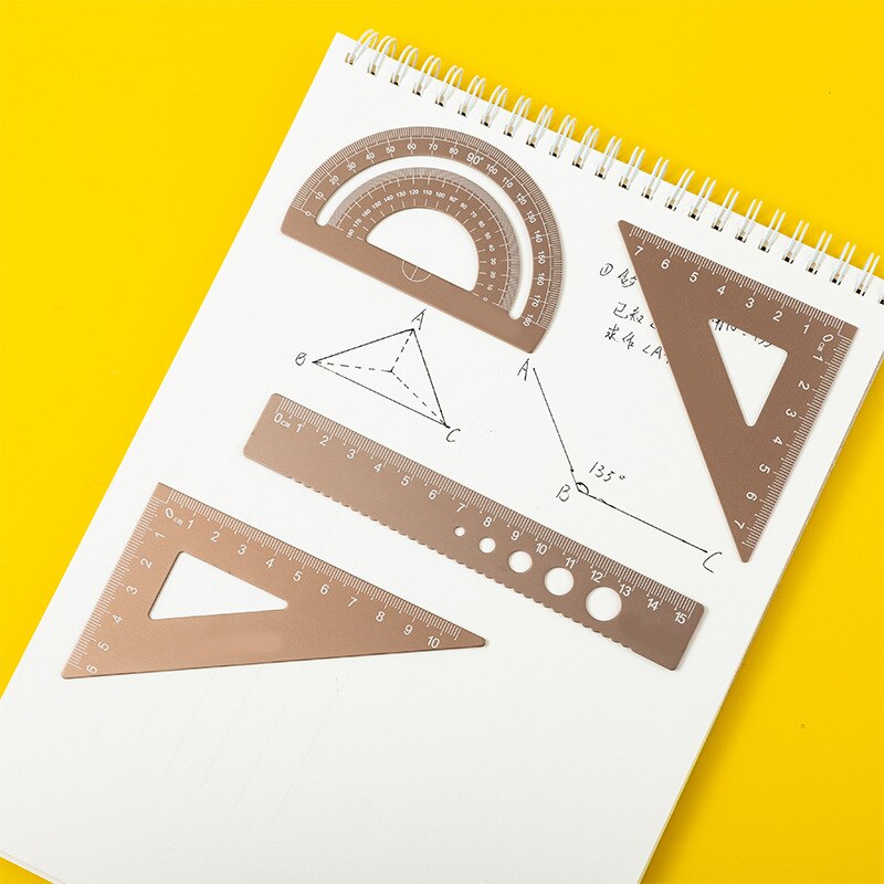 Aluminum Alloy Set Ruler Multi-function Ruler Learning Stationery Ruler Triangle Aluminum Alloy Material Multi-specification