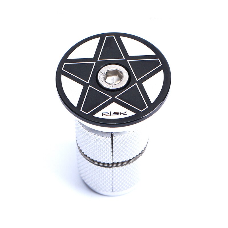 Fiets Vorkbuis Headset Stem Richter Ster Moer Expander Expanding Moer Compressie Compressor Plug Met Bout & Top Cap: Black Set