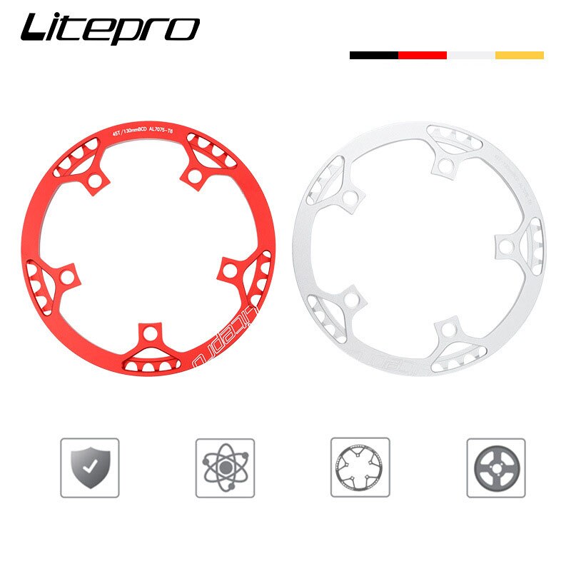 Litepro-Juego de platos y bielas para bicicleta, juego de bielas para bicis plegables 130 BCD BMX de una sola velocidad 130bcd 45 47 53 56T 58 T diente 1x Mtb