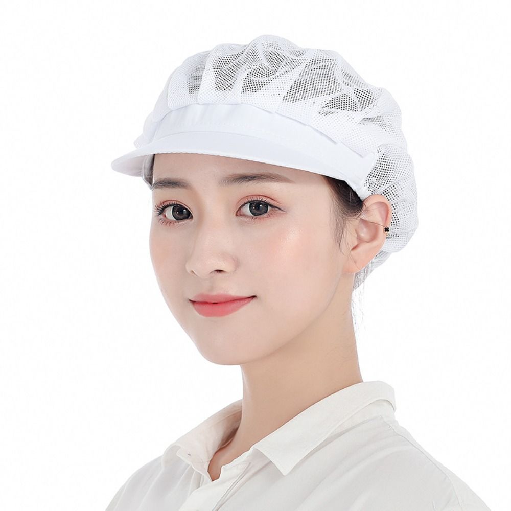 Chic Cloth Work Hat Work Wear Smoke-proof Dust Dustproof Hat Breathable Hotel Cook Cap Hotel Restaurants: WHITE