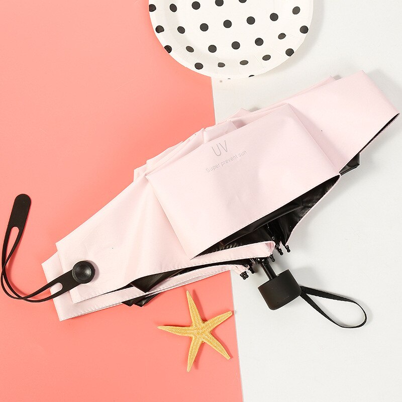 Mrosaa mała moda składany parasol deszcz kobiety prezent mężczyźni mini kieszeń parasol dziewczyny anty-uv wodoodporne przenośne parasole podróżne: Różowy