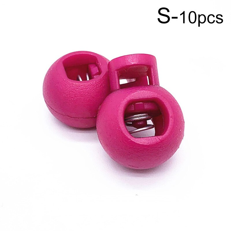 Cierre de cable de resorte de bola redonda de plástico, Clip de tope de cordón ajustable de Color sólido para ropa deportiva, accesorios de ropa DIY, 10 piezas: S