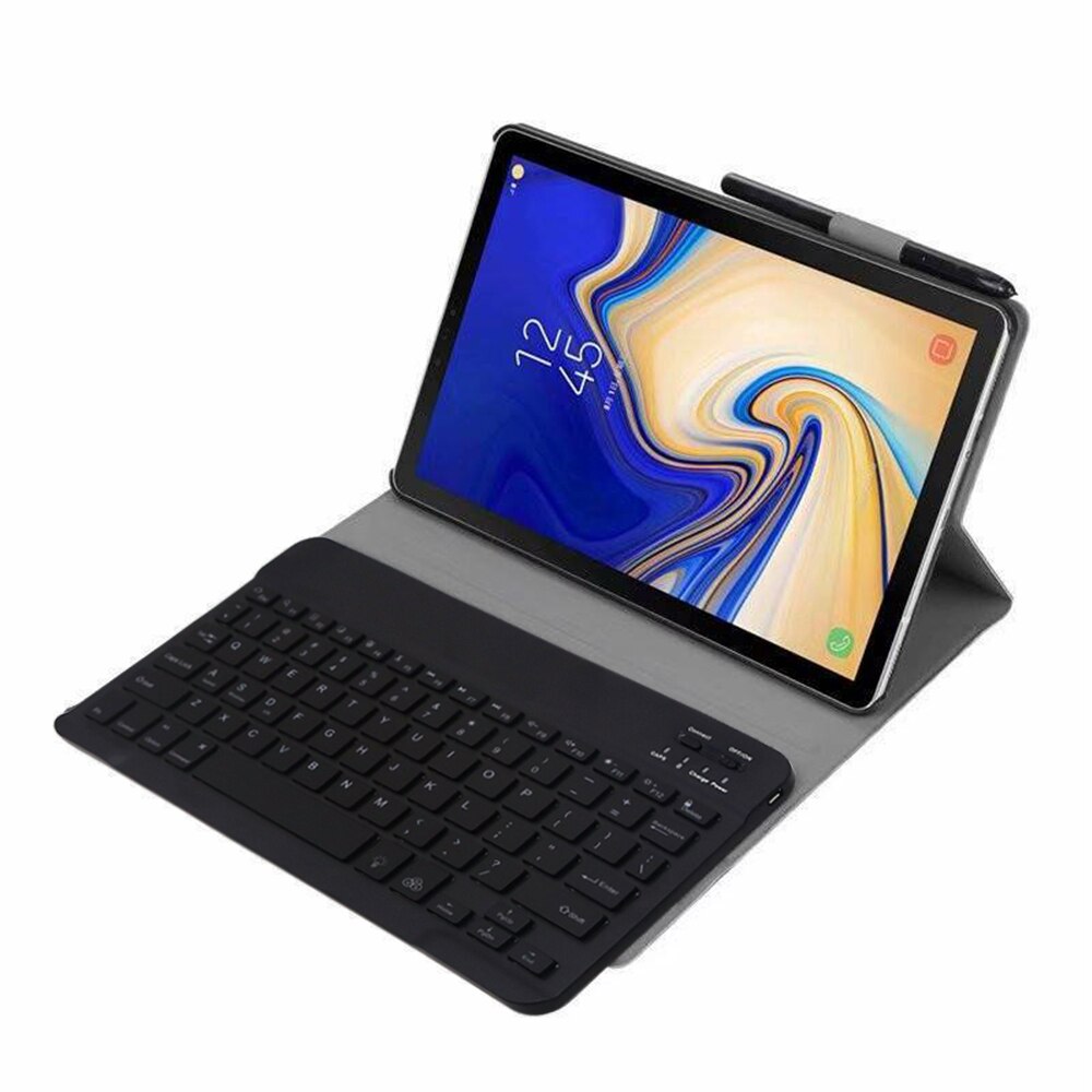 Teclado inalámbrico retroiluminado para Samsung Galaxy Tab S5e SM-T720 SM-T725 Funda de cuero PU con tapa y soporte con portalápices