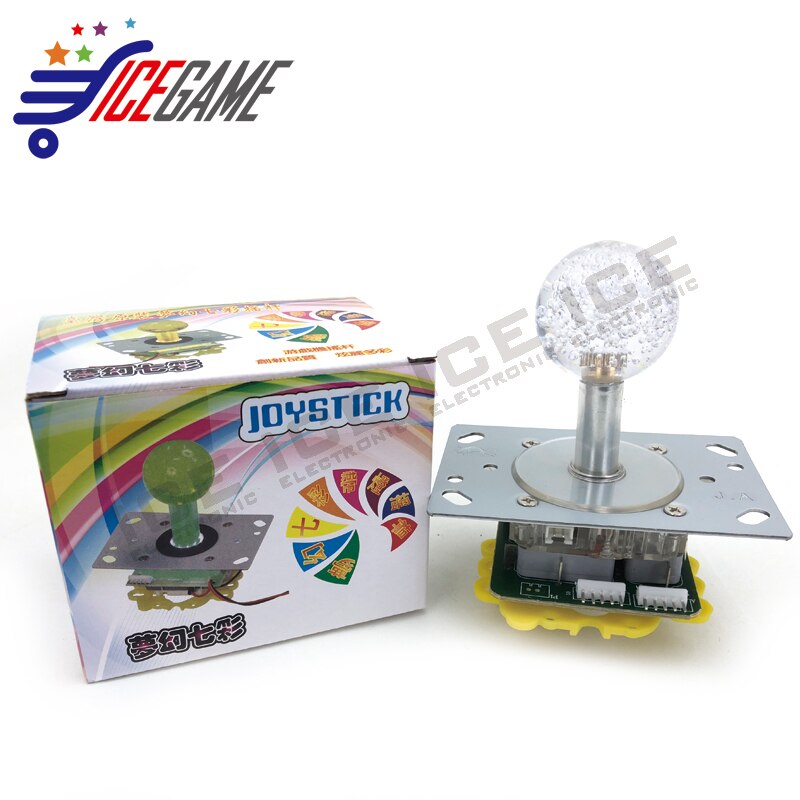 12V LED Colorful Illuminated Joystick Switchable From 4 to 8 Way Operation With 5PIN Micro Switches for Arcade Game DIY