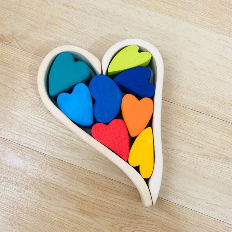 Bambini blocchi arcobaleno in legno foresta albero arcobaleno casa assemblaggio ad arco colore educazione precoce giocattoli e interazione figlio genitore: L