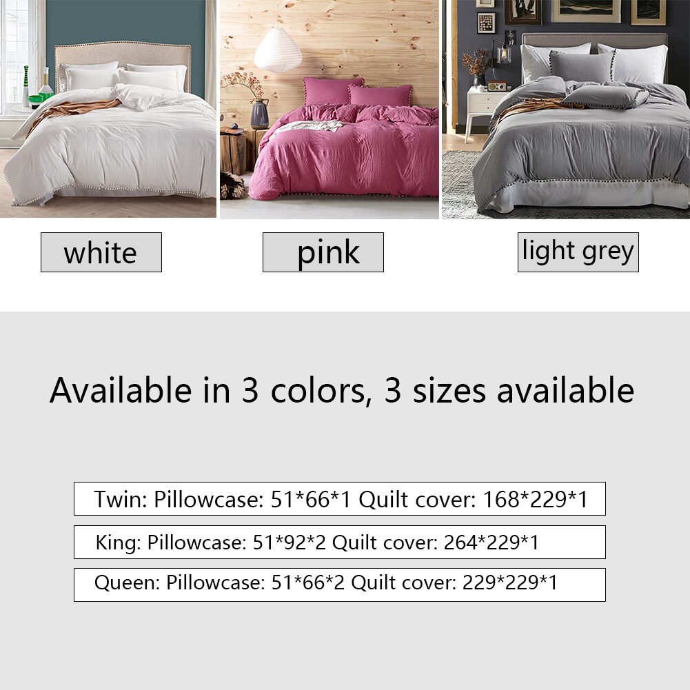 Pink Princess Bedding Sets With Plush Ball Decorative Duvet Cover Set 2/3pcs Twin Double Queen Quilt Cover (No Sheet No Filling)