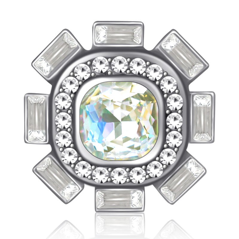 Kz3502 vierkante strass kristal schoonheid 20mm drukknopen passen diy 18mm drukknopen armband drukknopen kerst sieraden