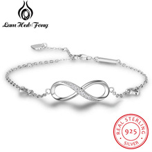925 Sterling Zilveren Armbanden voor Vrouwen Infinity Armband met Zirconia 8 Vorm Ketting Armband Sieraden (Lam Hub fong)