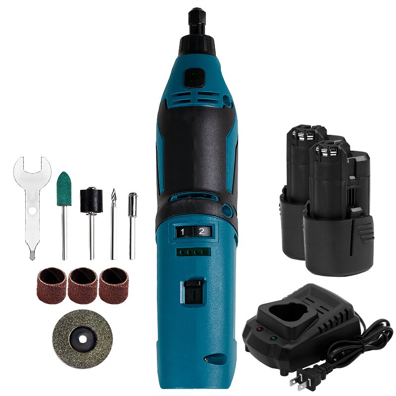 12V Cordless Grinder Electric Drill Mini Drill Grinder Adjustable Engraving Pen Cutting Electric Rotary Tool With 2000mAhBattery