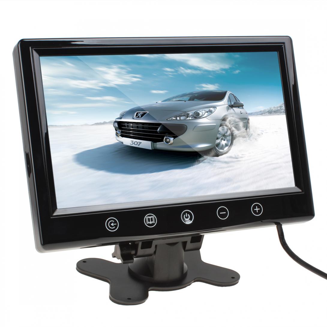 9 Inch 800x480 High Resolution Car Monitor 12V 6W TFT LCD Color Screen Auto Rearview Mirror Monitors With 2 Video Input