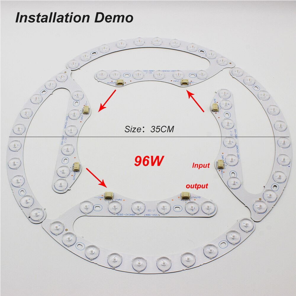 Led Module Lights Panel Led Lamp 220V Ceiling Lights Round Module Board 48W*2 Indoor For Room Ceiling Lamp Replacement Fixtures