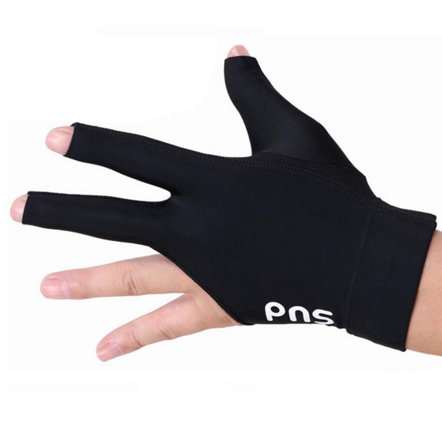 PNS – gants de billard professionnels et durables, accessoire de billard, de billard, de Snooker, de droitier et de gaucher, à trois doigts: Black Left