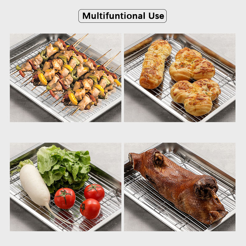 Blacha robić pieczenia ze stali nierdzewnej taca na parze zdejmowana blacha robić pieczenia arkusz nietoksyczny nieprzywierający ciasto chleb siatka robić studzenia płyta robić pieczenia