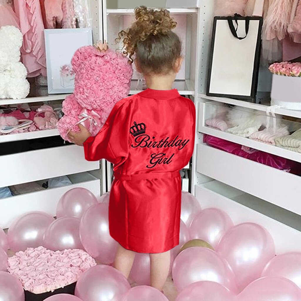Kids Robe Satin Children Summer Kimono Bath Robes Bridesmaid Birthday Girl Dress Silk Children Girls Bathrobe Nightgown Robe