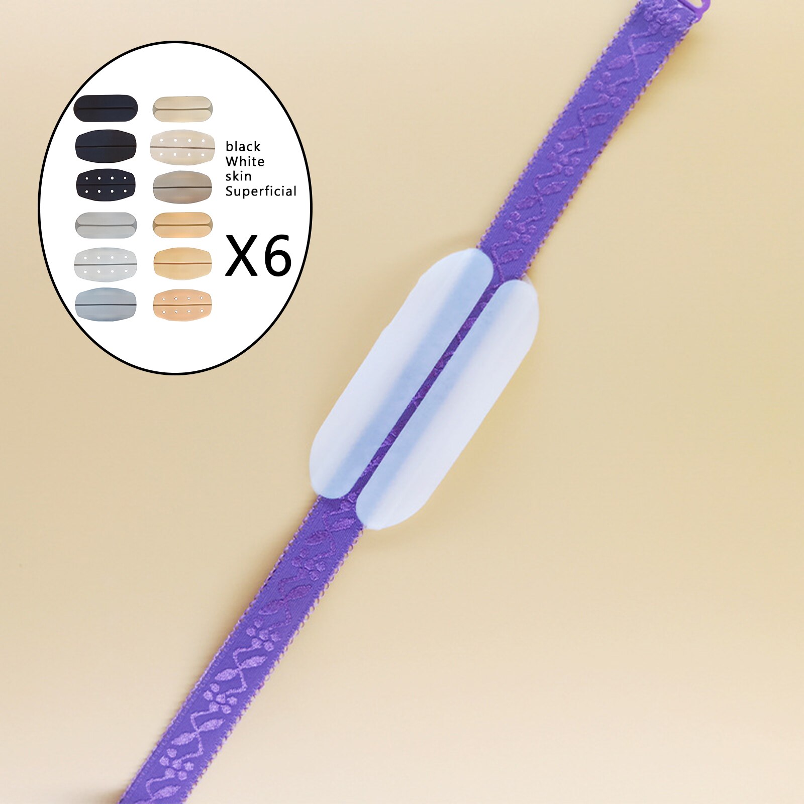 6x Silicone Bra Strap Kussens Holder Comfortabele Wasbare Herbruikbare Vrouwen Non-Slip Schouder Protectors Buigzaam Pijnbestrijding