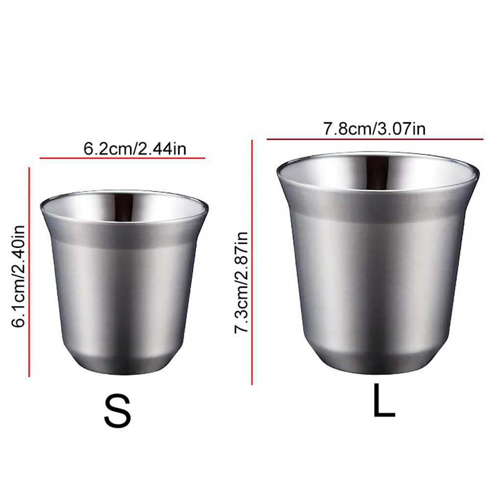 Stainless Steel Coffee Cup 2-layer Insulated Coffee Mug for Drinking Water Tea Beer Cocktails