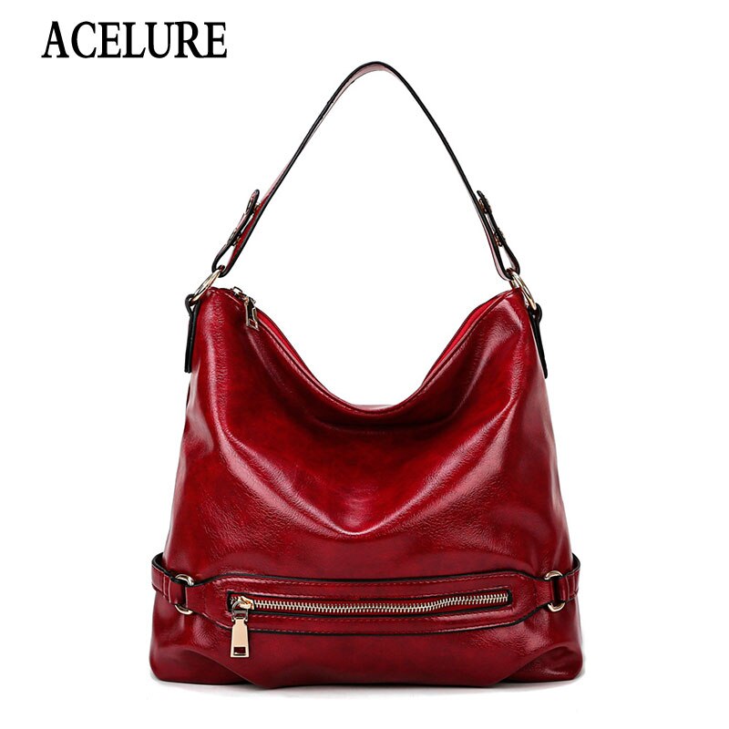 Acelure Mode Eenvoudige Stijl Emmer Tas Solid Pu Lederen Schoudertas Messenger Grote Vrouwelijke Handtas