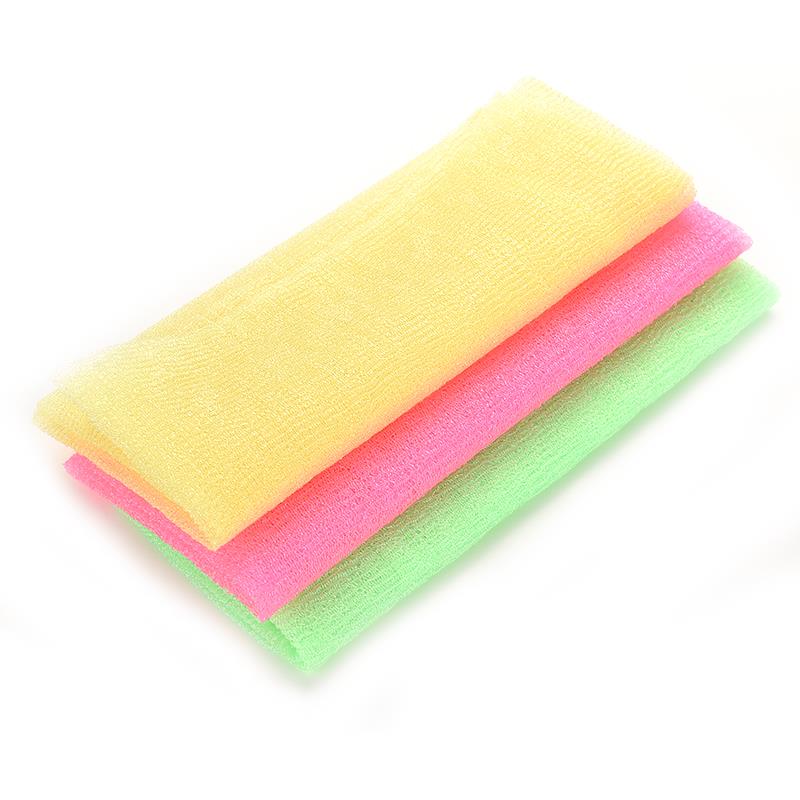 2 stks/partij 3 Kleuren Nylon Exfoliërende Schoonheid Huid Bad Douche Wash Doek Handdoek Terug Scrub