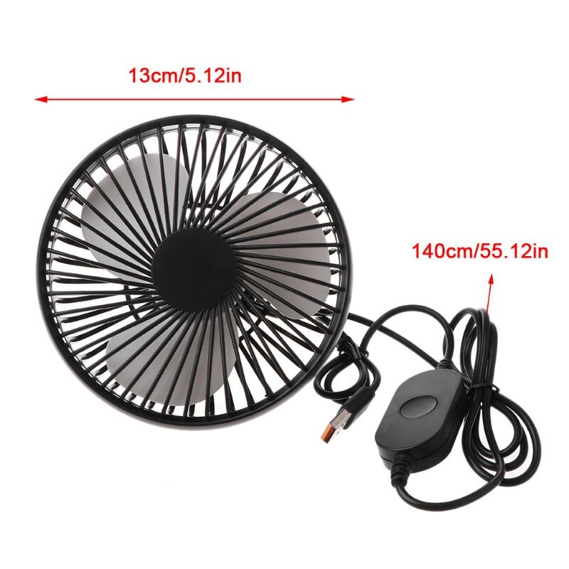 Universale 360 Gradi di Rotazione Regolabile Car Air Vent Ventilatore USB 3 Velocità di Aria Elettrica Ventilatore Ventola di Raffreddamento con ON OFF interruttore
